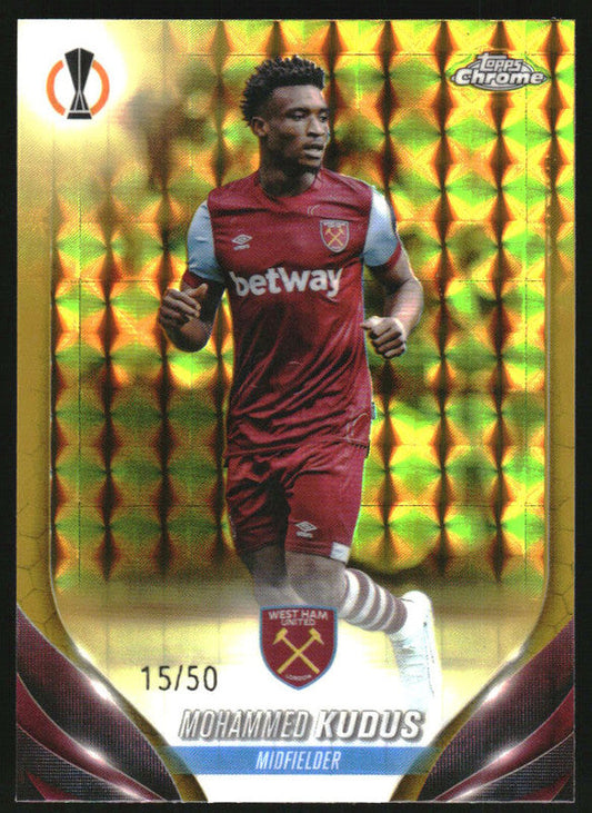 2023 Topps Chrome UEFA Club Competitions Geometic Gold Mohammed Kudus