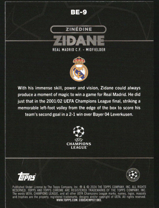 2023-24 Topps Chrome UEFA Club Competitions Shadow Etch Zinedine Zidane